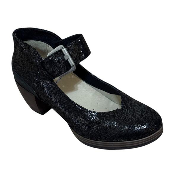 Not For Sale Wolky Pumps Women 37 US 6 Black Aya Leather Metallic Mary‎ Jane - Picture 2 of 9